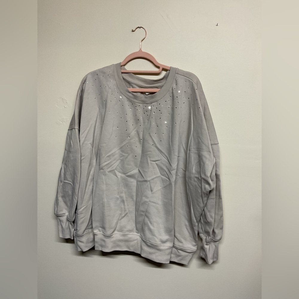Maurices Light Cream Sweatshirt with Studded Detail